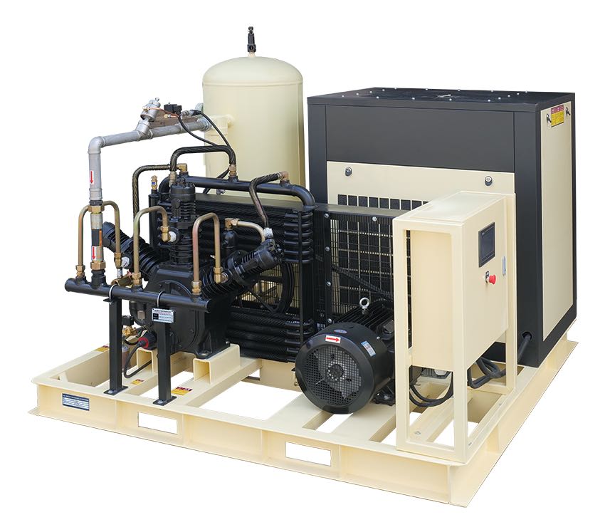 吹瓶專(zhuān)用空壓機(jī)恒達(dá)牌6m3/min，4.0mpa螺桿增壓一體式高壓空壓機(jī)